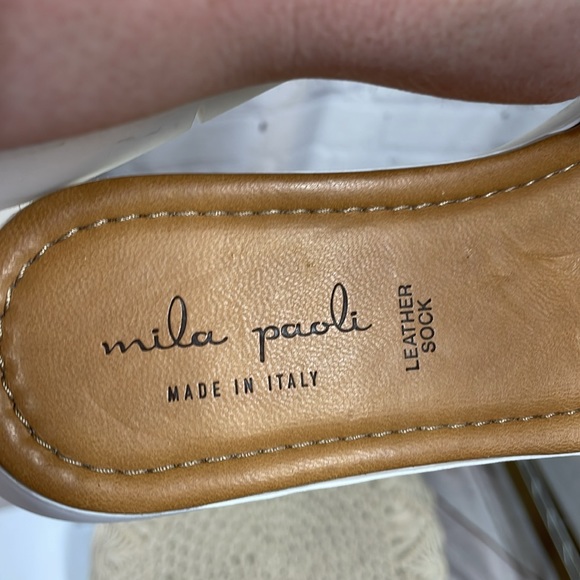Mila Paoli leather tan slide leather sock size 9 sandal - Picture 5 of 7